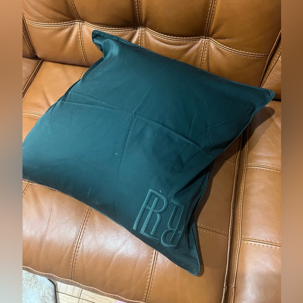 Ralph Lauren Home Accent Pillow.Hunter green, embroidered